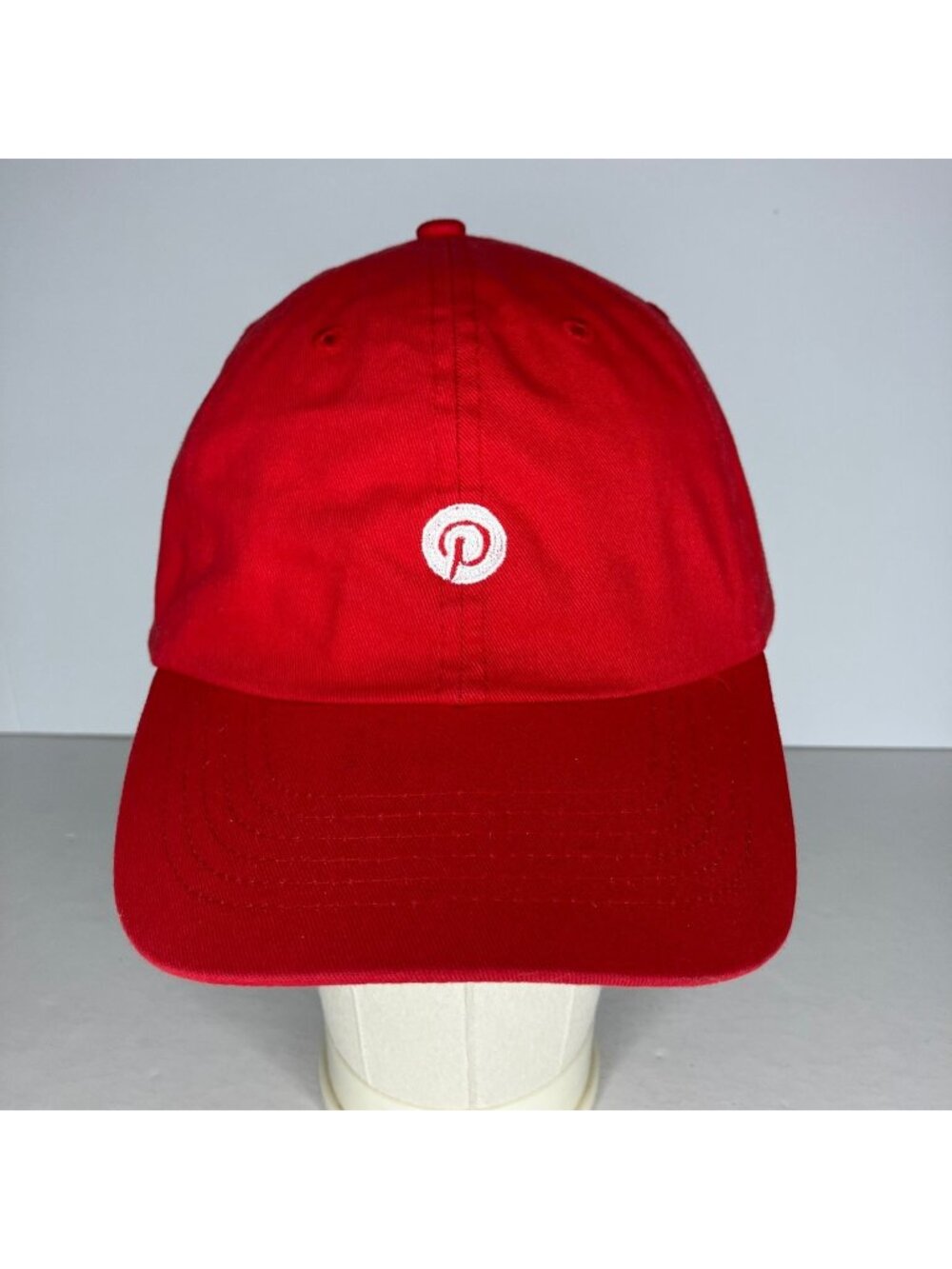 Pinterest Hat Baseball Cap Unisex Adjustable Red White Logo Cotton Embroidered